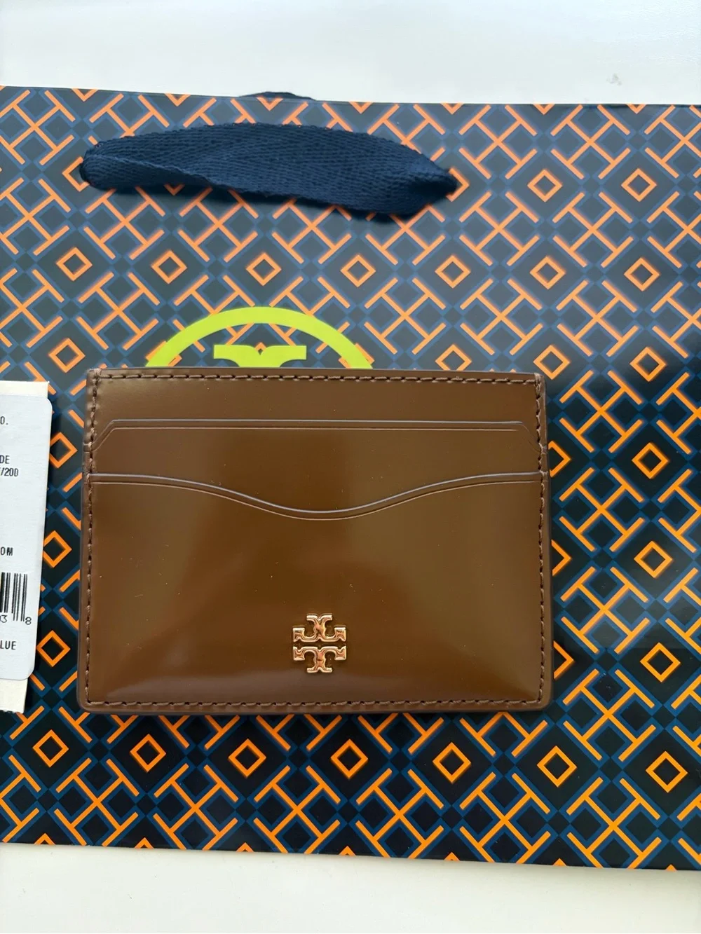 Tory Burch Brown Leather Card Case